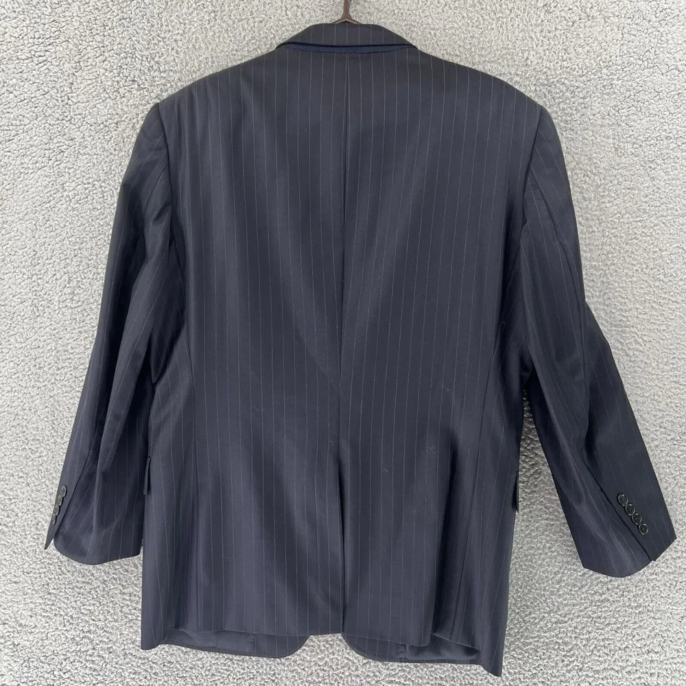 Jos. A. Bank Signature Gold Mens Blazer Black Striped Suit Jacket Sport Coat 43R